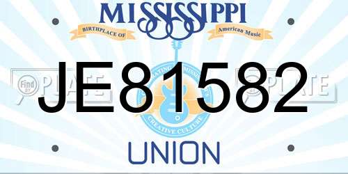 JE81582 Mississippi License Plate