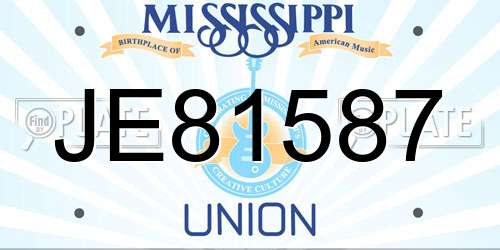 JE81587 Mississippi License Plate