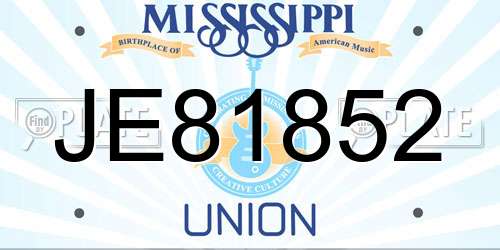 JE81852 Mississippi License Plate