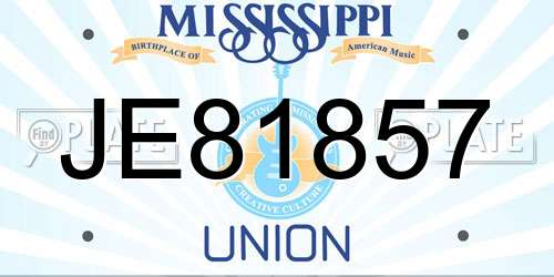JE81857 Mississippi License Plate