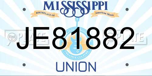 JE81882 Mississippi License Plate