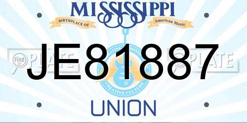 JE81887 Mississippi License Plate