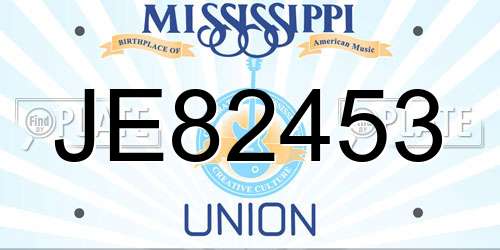 JE82453 Mississippi License Plate
