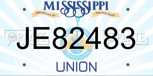 JE82483 Mississippi License Plate