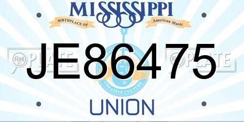 JE86475 Mississippi License Plate