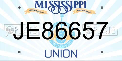 JE86657 Mississippi License Plate