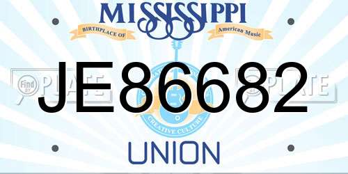 JE86682 Mississippi License Plate