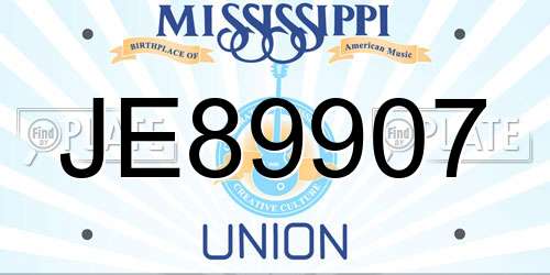 JE89907 Mississippi License Plate