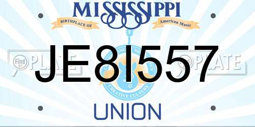 JE8I557 Mississippi License Plate