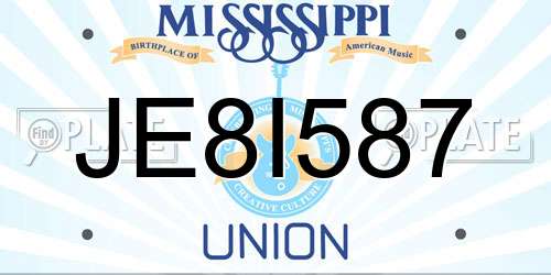 JE8I587 Mississippi License Plate
