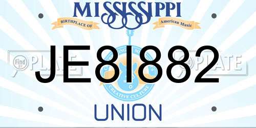 JE8I882 Mississippi License Plate