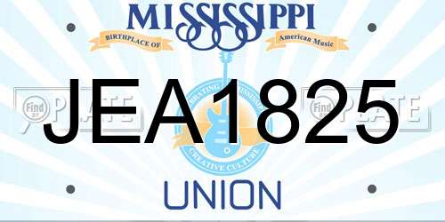 JEA1825 Mississippi License Plate