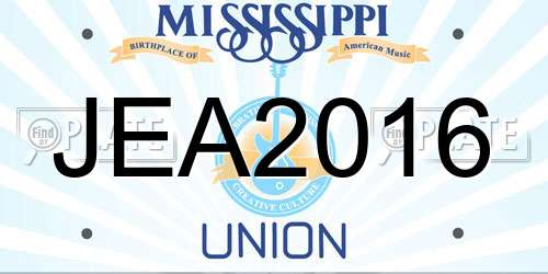 JEA2016 Mississippi License Plate