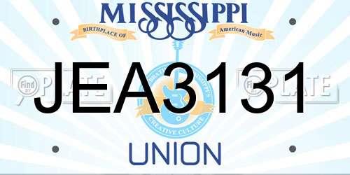 JEA3131 Mississippi License Plate