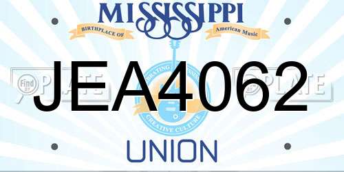 JEA4062 Mississippi License Plate