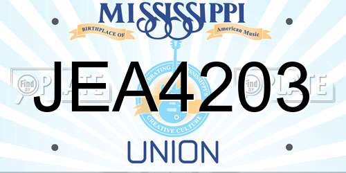 JEA4203 Mississippi License Plate