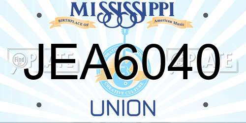 JEA6040 Mississippi License Plate