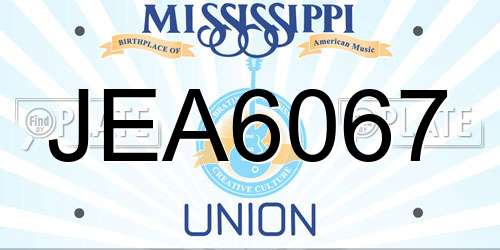 JEA6067 Mississippi License Plate