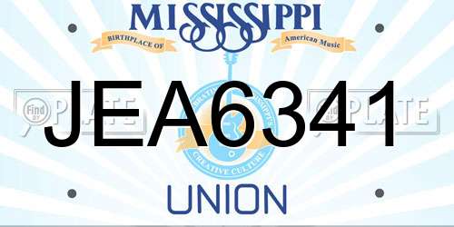 JEA6341 Mississippi License Plate