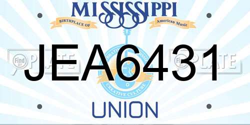 JEA6431 Mississippi License Plate
