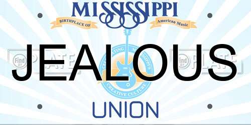 JEALOUS Mississippi License Plate