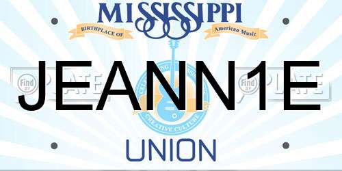 JEANN1E Mississippi License Plate