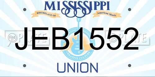 JEB1552 Mississippi License Plate