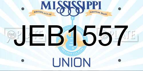 JEB1557 Mississippi License Plate