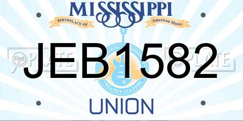 JEB1582 Mississippi License Plate