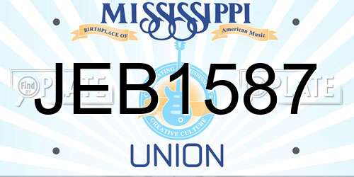 JEB1587 Mississippi License Plate
