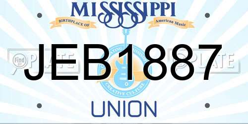 JEB1887 Mississippi License Plate