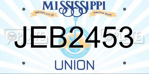JEB2453 Mississippi License Plate
