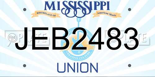 JEB2483 Mississippi License Plate