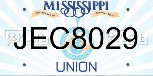 JEC8029 Mississippi License Plate