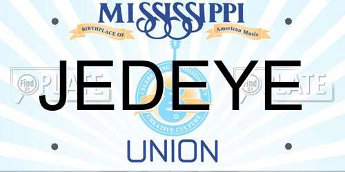 JEDEYE Mississippi License Plate