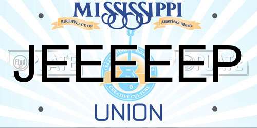 JEEEEEP Mississippi License Plate