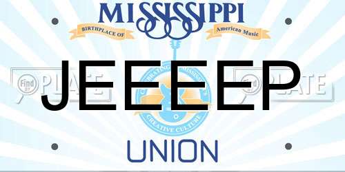 JEEEEP Mississippi License Plate