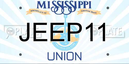 JEEP11 Mississippi License Plate