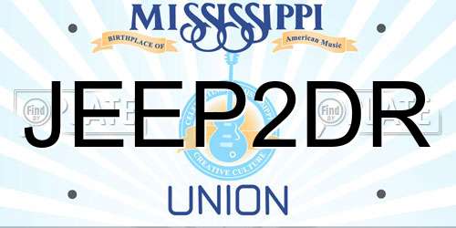 JEEP2DR Mississippi License Plate