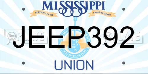 JEEP392 Mississippi License Plate