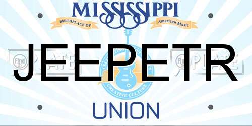 JEEPETR Mississippi License Plate