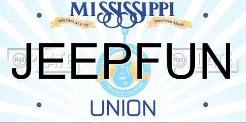 JEEPFUN Mississippi License Plate