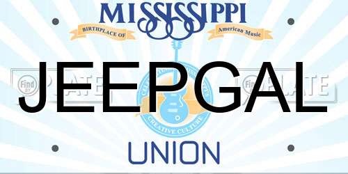 JEEPGAL Mississippi License Plate