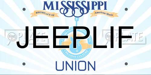 JEEPLIF Mississippi License Plate
