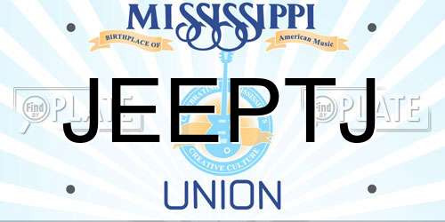 JEEPTJ Mississippi License Plate