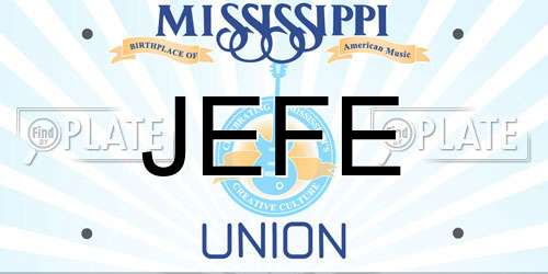 JEFE Mississippi License Plate