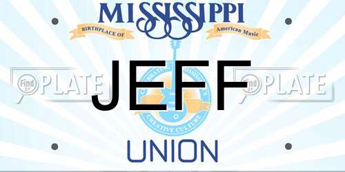 JEFF Mississippi License Plate
