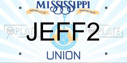 JEFF2 Mississippi License Plate