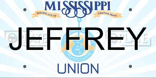 JEFFREY Mississippi License Plate