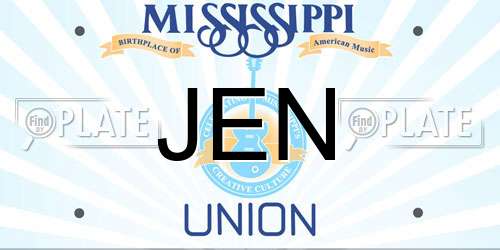JEN Mississippi License Plate